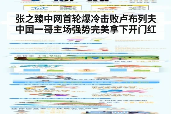 张之臻中网首轮爆冷击败卢布列夫中国一哥主场强势完美拿下开门红